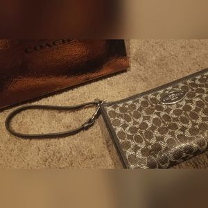 Coach Brown Wristlet